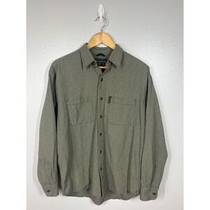 Abercrombie Fitch Mens Plaid Long Sleeve Button Up Shirt Green Tan Size S